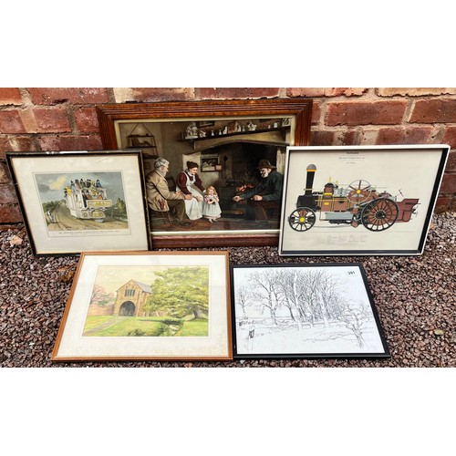 391 - SELECTION OF PRINTS AND PASTEL DRAWINGS VARIOUS ARTISTS