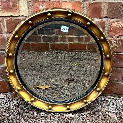 377 - REGENCY STYLE GILT CIRCULAR MIRROR