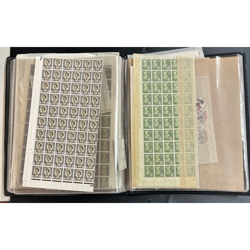 578 - GREY TIN OF FRIST DAY COVERS AND STAMPS, INCLUDING STAMP ALBUMS OF GREAT BRITAIN AND OTHER COUNTRIES