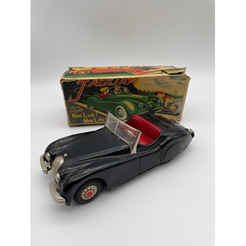 463 - VINTAGE JAGUAR SPORTS CAR TIN PLATE TOY