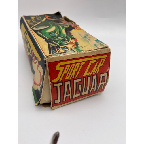 463 - VINTAGE JAGUAR SPORTS CAR TIN PLATE TOY