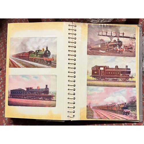 479 - POSTCARD ALBUM RELATING TO STEAM TRAINS AND RELATED LOCOMOTIVES