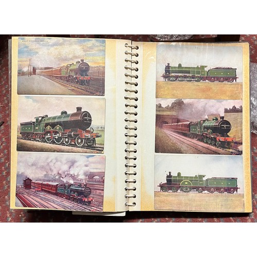 479 - POSTCARD ALBUM RELATING TO STEAM TRAINS AND RELATED LOCOMOTIVES