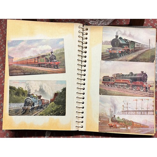 479 - POSTCARD ALBUM RELATING TO STEAM TRAINS AND RELATED LOCOMOTIVES