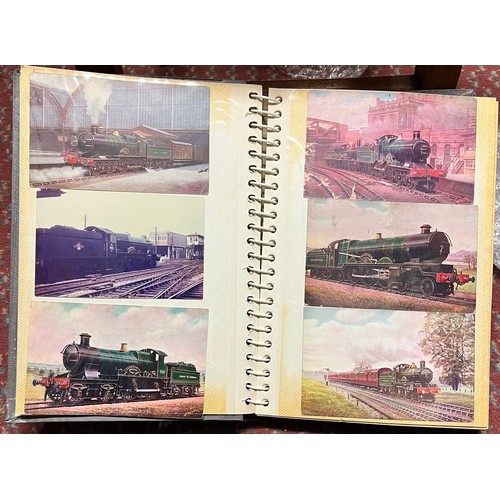 479 - POSTCARD ALBUM RELATING TO STEAM TRAINS AND RELATED LOCOMOTIVES