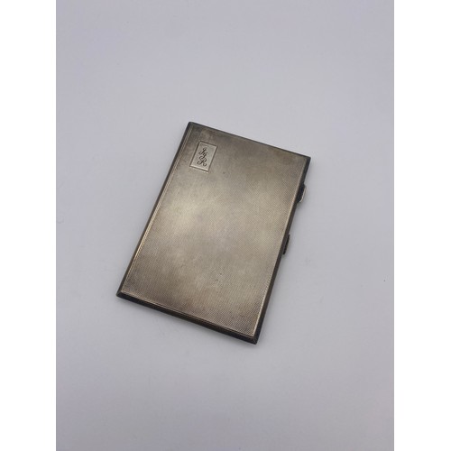 492 - BIRMINGHAM SILVER CIGARETTE CASE WITH ENGINE TURN DECORATION PRESENTED TO MAYOR J.J RANDLE OF SMETHW... 