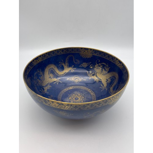 595 - BLEU DE ROI DRAGON PATTERNED MALING WARE BOWL