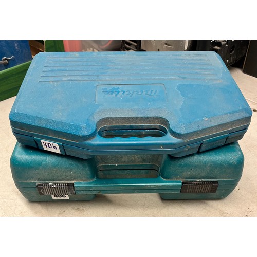 406 - MAKITA CASED DRILL AND SCREWBIT SET AND MAKITA CASED 6228DWPE CORDLESS DRIVER DRILL