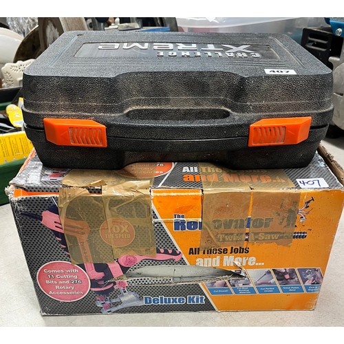 407 - THE RENOVATOR BOXED TWIST-A-SAW DELUXE KIT AND A CHALLENGE XTREME CASED MJ7126 JIGSAW