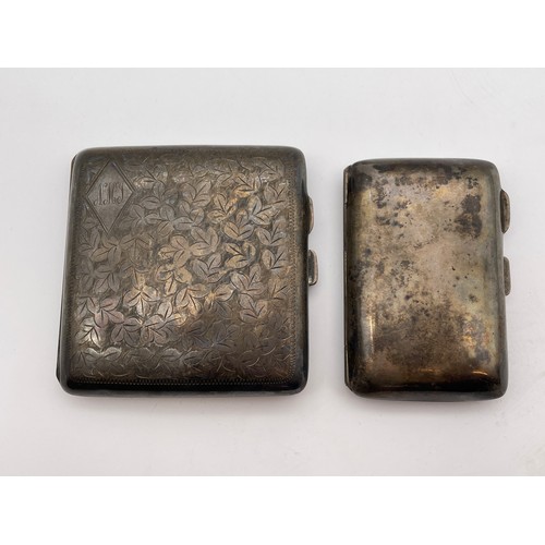 601 - TWO CHESTER SILVER CIGARETTE CASES 4.3 OZT APPROX.