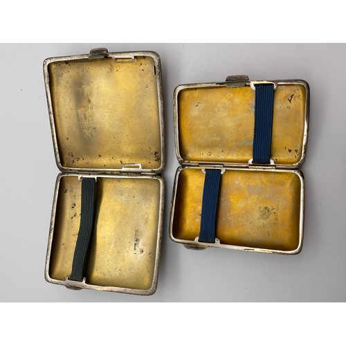 601 - TWO CHESTER SILVER CIGARETTE CASES 4.3 OZT APPROX.