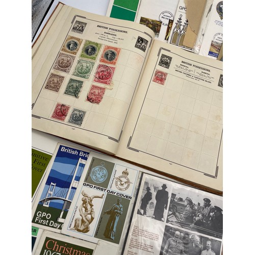 477 - SELECTION OF FIRST DAY COVERS, STANLEY GIBBONS STAMP ALBUM AND COMMEMORATIVE COVERS