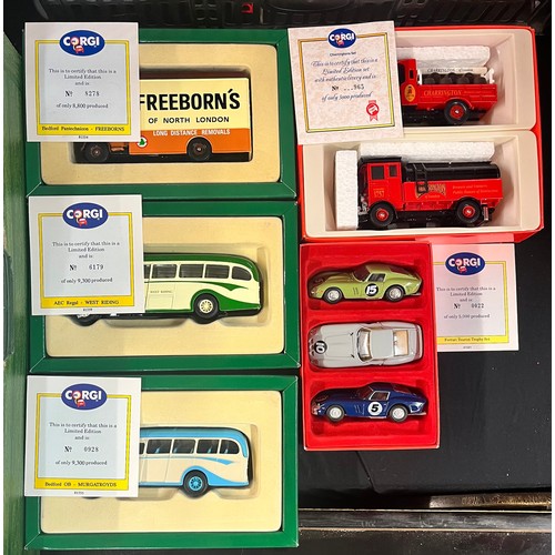 590 - FIVE SETS OF LIMITED EDITION CORGI DIE CAST SCALE MODELS