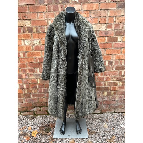 225 - TWO LADIES COLMAN SUMBERG BROWN FUR COATS AND A GREY FOUX FUR COAT