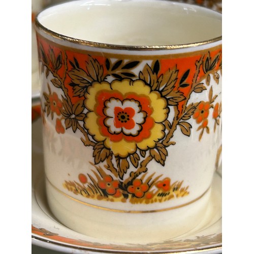 278 - ORANGE FLORAL COFFEE SERVICE