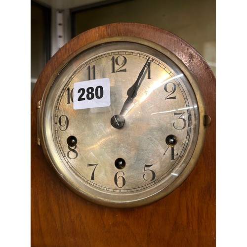 280 - OAK CASE ENFIELD MANTEL CLOCK AND NAPOLEAN STYLE MANTEL CLOCK