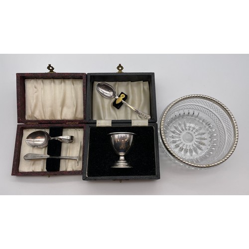 545 - CASED EPNS CHRISTENING SET AND BOWL