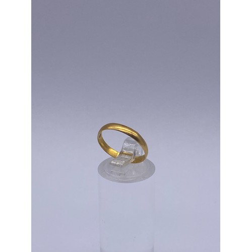 611 - 22CT GOLD WEDDING BAND 1.4G APPROX. SIZE K