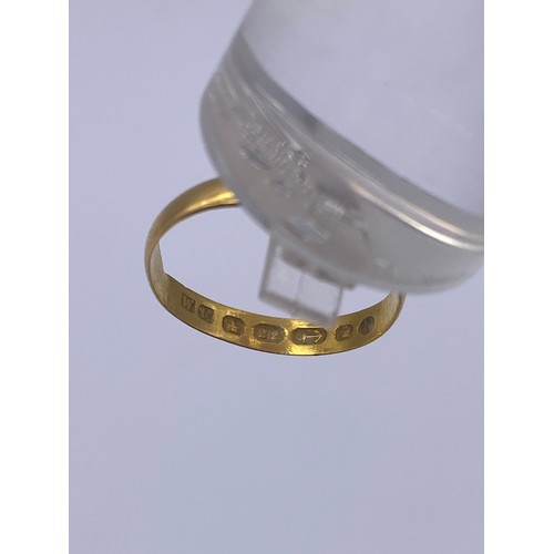 611 - 22CT GOLD WEDDING BAND 1.4G APPROX. SIZE K