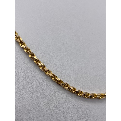 618 - 9CT GOLD ROPETWIST NECKLACE WITH LOBSTER CLAW CLASP 18G APPROX.