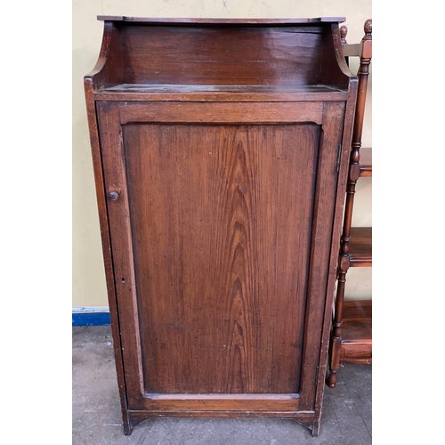 23 - PITCH PINE GALLERY BACKED CUPBOARD