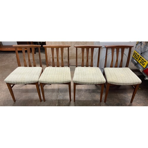 62 - SET OF FOUR 1970S TEAK SLATBACK DINING CHAIRS