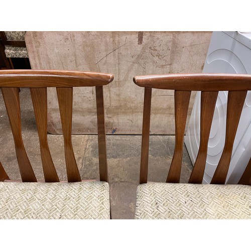 62 - SET OF FOUR 1970S TEAK SLATBACK DINING CHAIRS