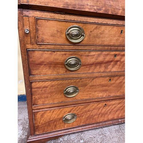 75 - 19TH CENTURY MAHOGANY BUREAU WITH FITTED INTERIOR