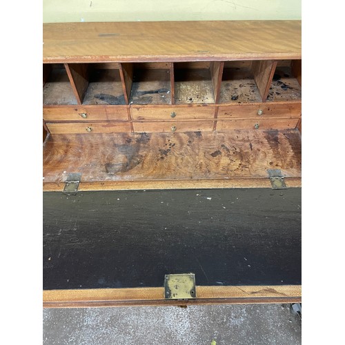 75 - 19TH CENTURY MAHOGANY BUREAU WITH FITTED INTERIOR