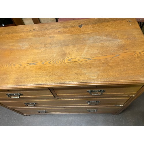 216 - EDWARDIAN ASH TWO OVER TWO DRAWER CHEST