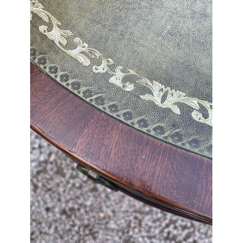 90 - REPRODUCTION LEATHER TOPPED GEORGE III STYLE DRUM TABLE