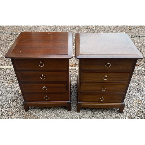 244 - PAIR OF STAG MINSTREL FOUR DRAWER BEDSIDE CHESTS