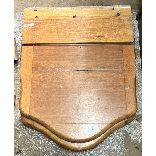 48 - EARLY 20TH CENTURY WOODEN TOILET SEAT AND COVER