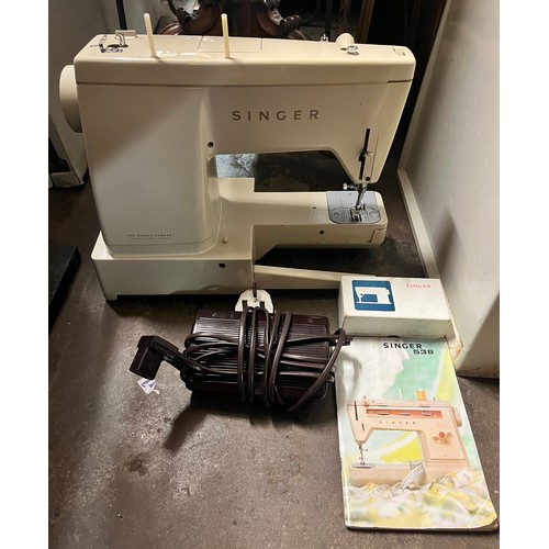 213 - CASED SINGER 538 SEWING MACHINE WITH PEDAL