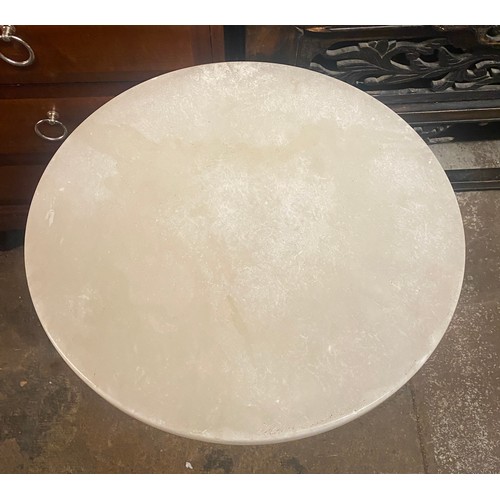 242 - ALABASTER CIRCULAR PEDESTAL TABLE