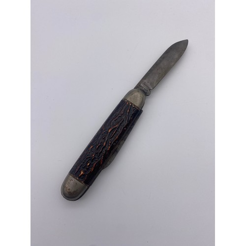 688 - 19TH CENTURY FRENCH POCKET KNIFE THE BALDE IMPRESSED 31 BESSET AND A SMALL POCKET KNIFE