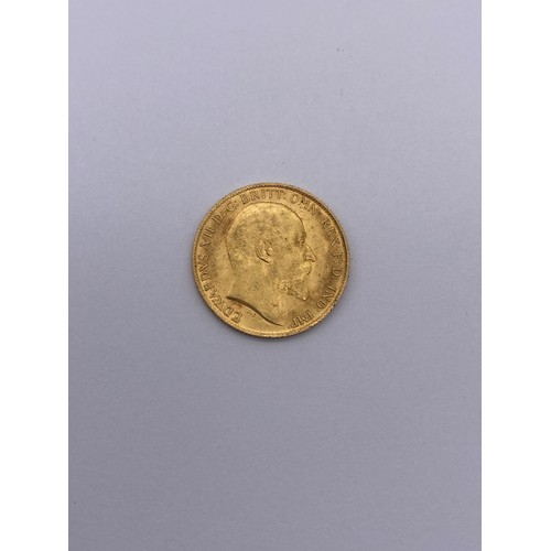 778 - EDWARD VII 1908 HALF SOVEREIGN 4G APPROX