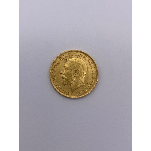 777 - GEORGE V 1912 GOLD SOVEREIGN 8G APPROX