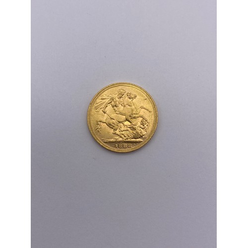 775 - QUEEN VICTORIA 1888 GOLD SOVEREIGN 8G