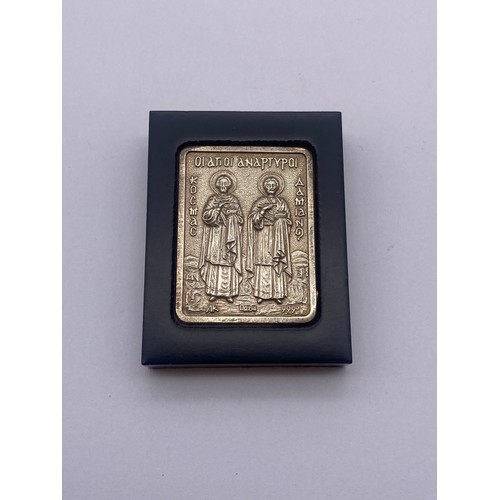 758 - BOXED GREEK SILVER ICON TABLET