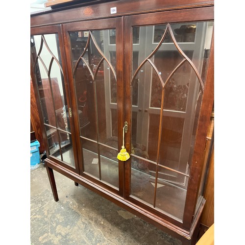 104 - EDWARDIAN MAHOGANY ASTRAGAL GLAZED DISPLAY CABINET