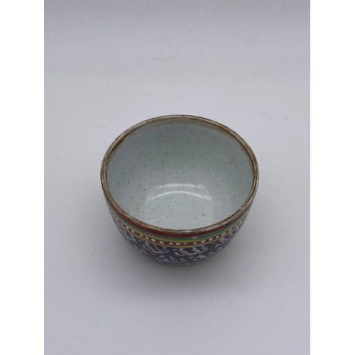 716 - 19TH CENTURY CHINESE EXPORT  FIVE COLOUR BENCHANRONG BOWL AND COVER DECORATED IN  THAI STYLE.