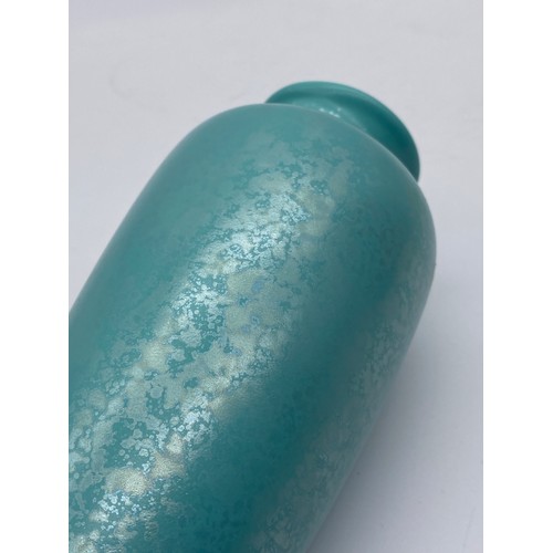 708 - POOLE POTTERY TURQUOISE AND BLUE MOTTLED BALUSTER VASES