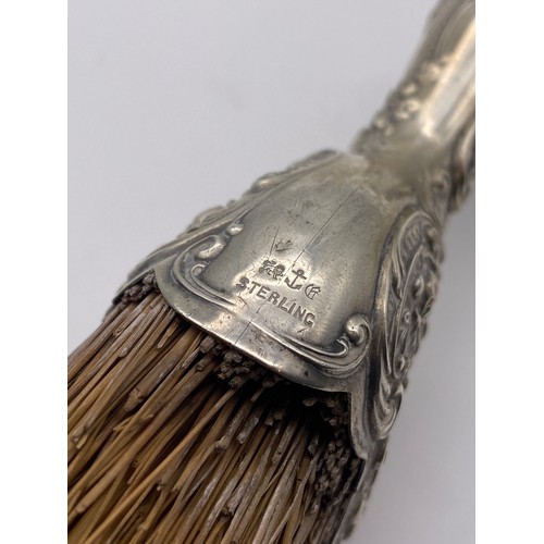 665 - STERLING SILVER HANDLED STRAW BRUSH