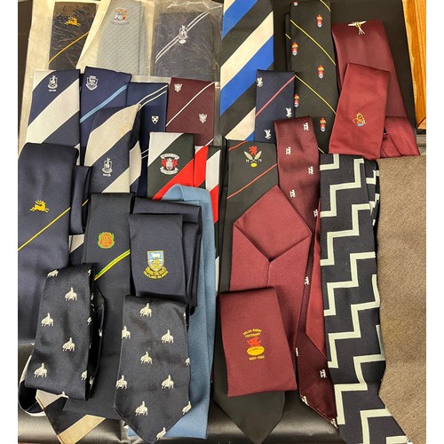 746 - BOX OF RUGBY CLUB NECK TIES FOR COVENTRY, PONTYPOOL, AND OTHERS