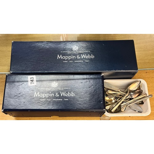 743 - TWO BOXED WRAPS OF MAPPIN AND WEBB PLATED CUTLERY