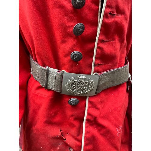 681 - VICTORIAN LORD LIEUTENANTS DRESS UNIFORM WITH BELT AND SWAN FEATHER PLUME CAP IN METAL COMPARTMENTED... 