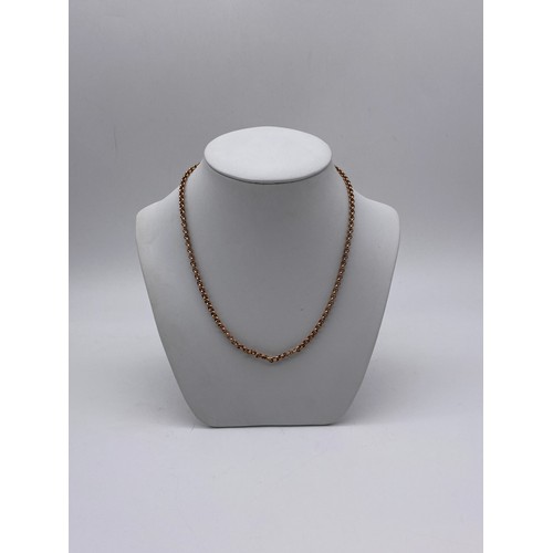 769 - 9K ROSE GOLD BELCHER LINK CHAIN 70CM LONG 11.3G APPROX