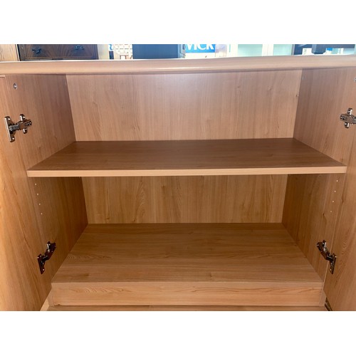 23 - BEECH MATCHING TWO DOOR OFFICE CUPBOARD