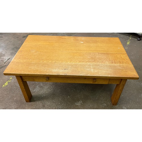 64 - OAK LOW COFFEE TABLE WITH DRAWER